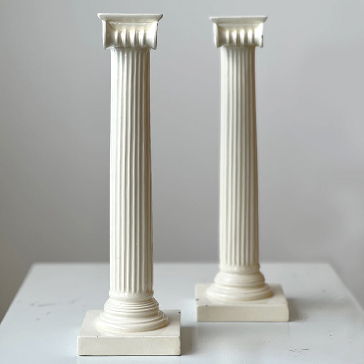 Creamware Ionic Column Candlesticks (pair)