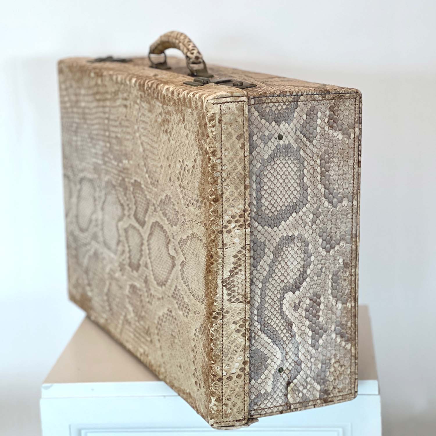 HEMINGWAY ERA SNAKESKIN SUITCASE