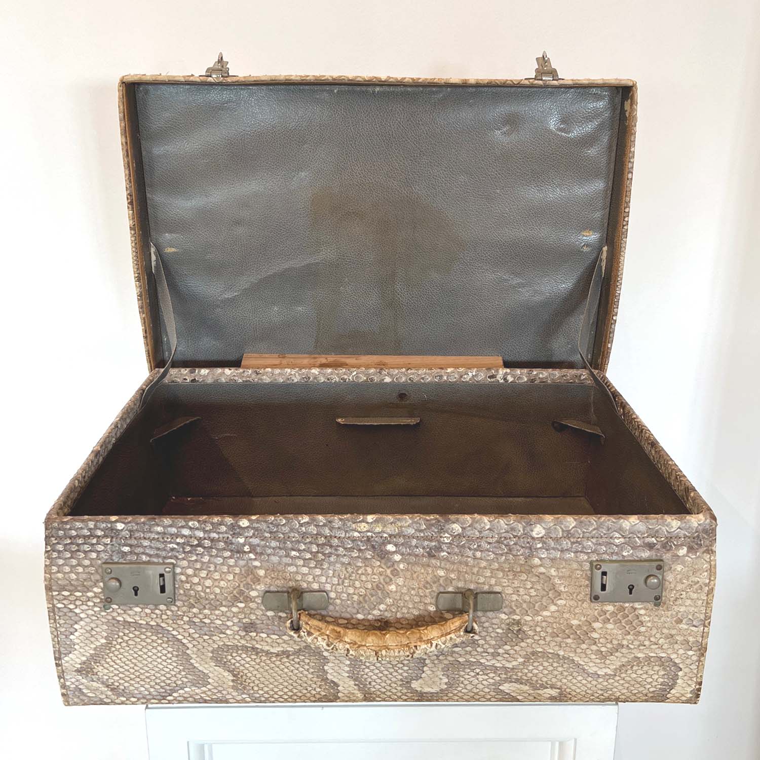 HEMINGWAY ERA SNAKESKIN SUITCASE