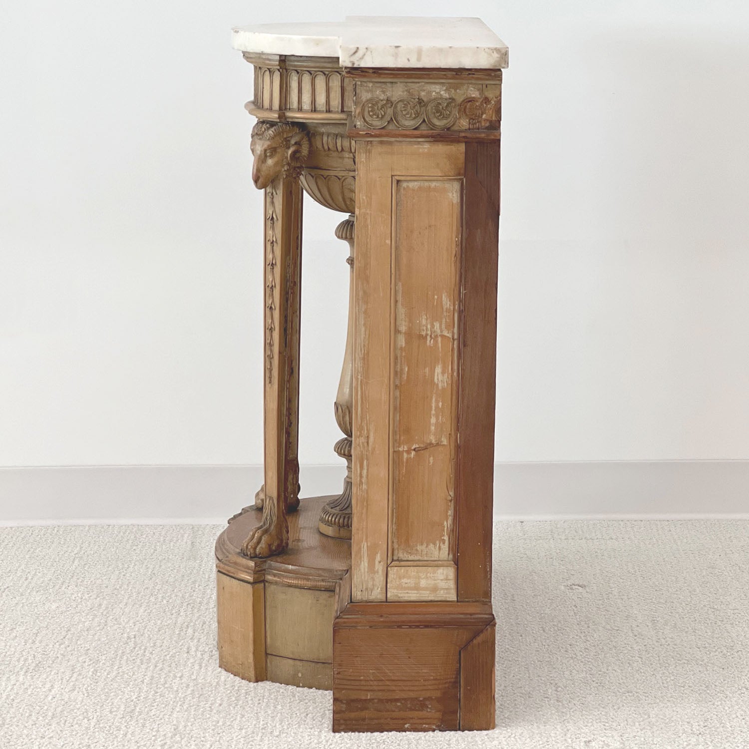 GEORGE iii MARBLE TOPPED SYCAMORE AND PINE CONSOLE - PAIR