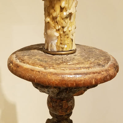 BAROQUE ITALIAN CANDLESTICK LAMPS - 17TH CENTURY (PAIR)