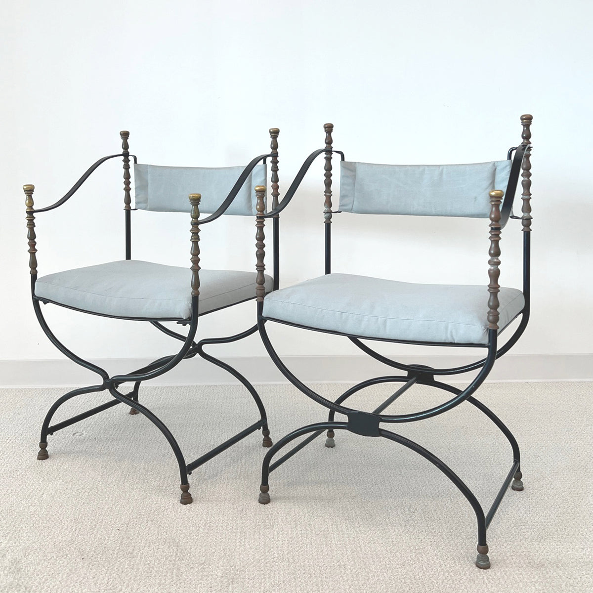 SAVONAROLA STYLE IRON CHAIR - PAIR