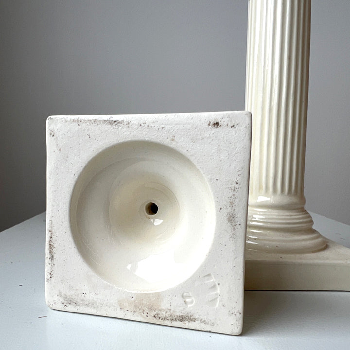 Creamware Ionic Column Candlesticks (pair)