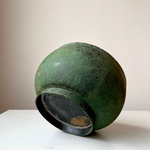 GORYEO DYNASTY BRONZE FOOTED BOWL WITH LID