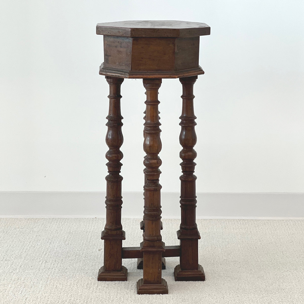BAROQUE WALNUT OCTAGONAL SIDE TABLE