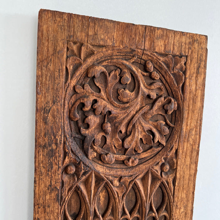 JACOBEAN CARVED OAK PANEL