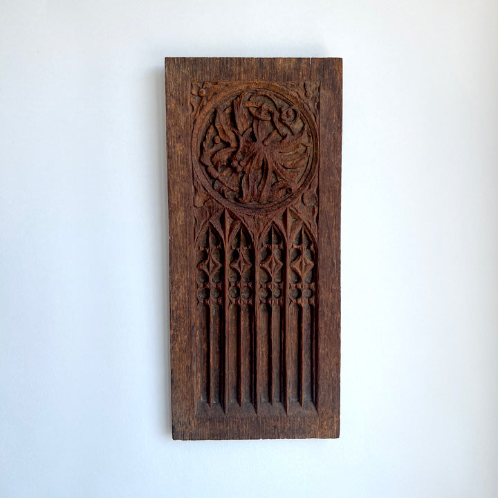 JACOBEAN CARVED OAK PANEL