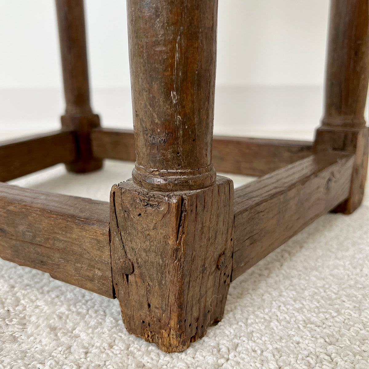 ITALIAN WALNUT PERCHING STOOLS - PAIR