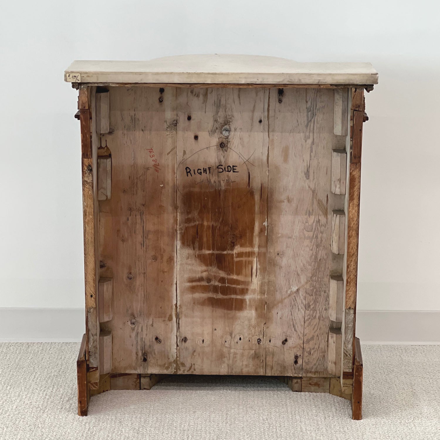 GEORGE iii MARBLE TOPPED SYCAMORE AND PINE CONSOLE - PAIR