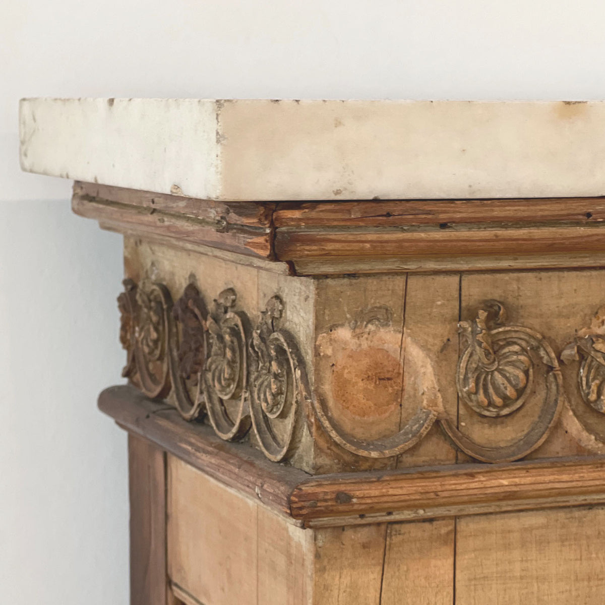 GEORGE iii MARBLE TOPPED SYCAMORE AND PINE CONSOLE - PAIR