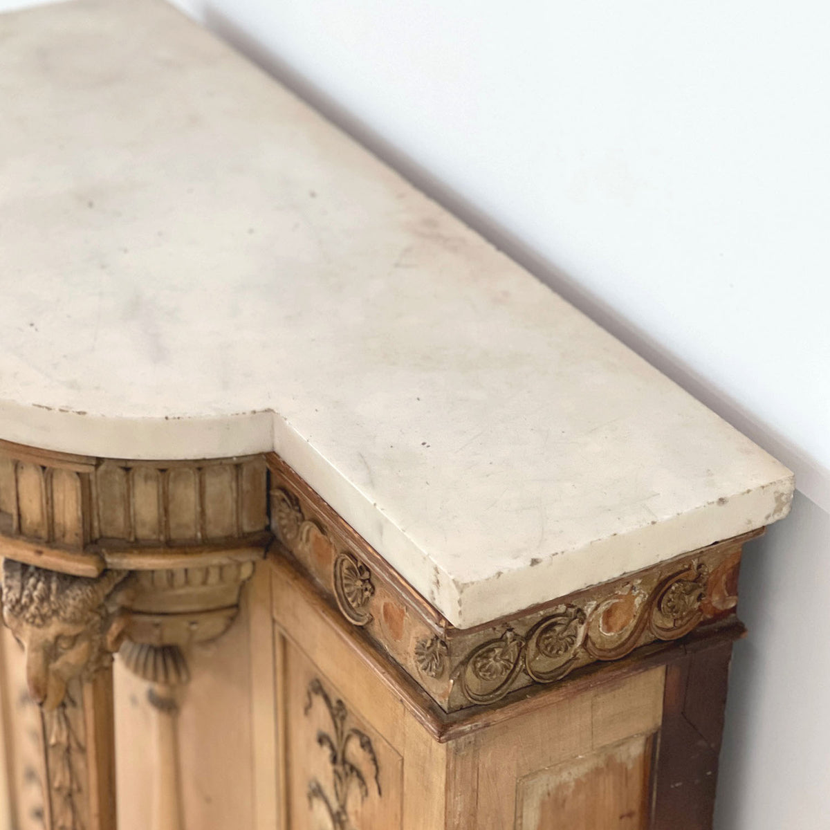 GEORGE iii MARBLE TOPPED SYCAMORE AND PINE CONSOLE - PAIR