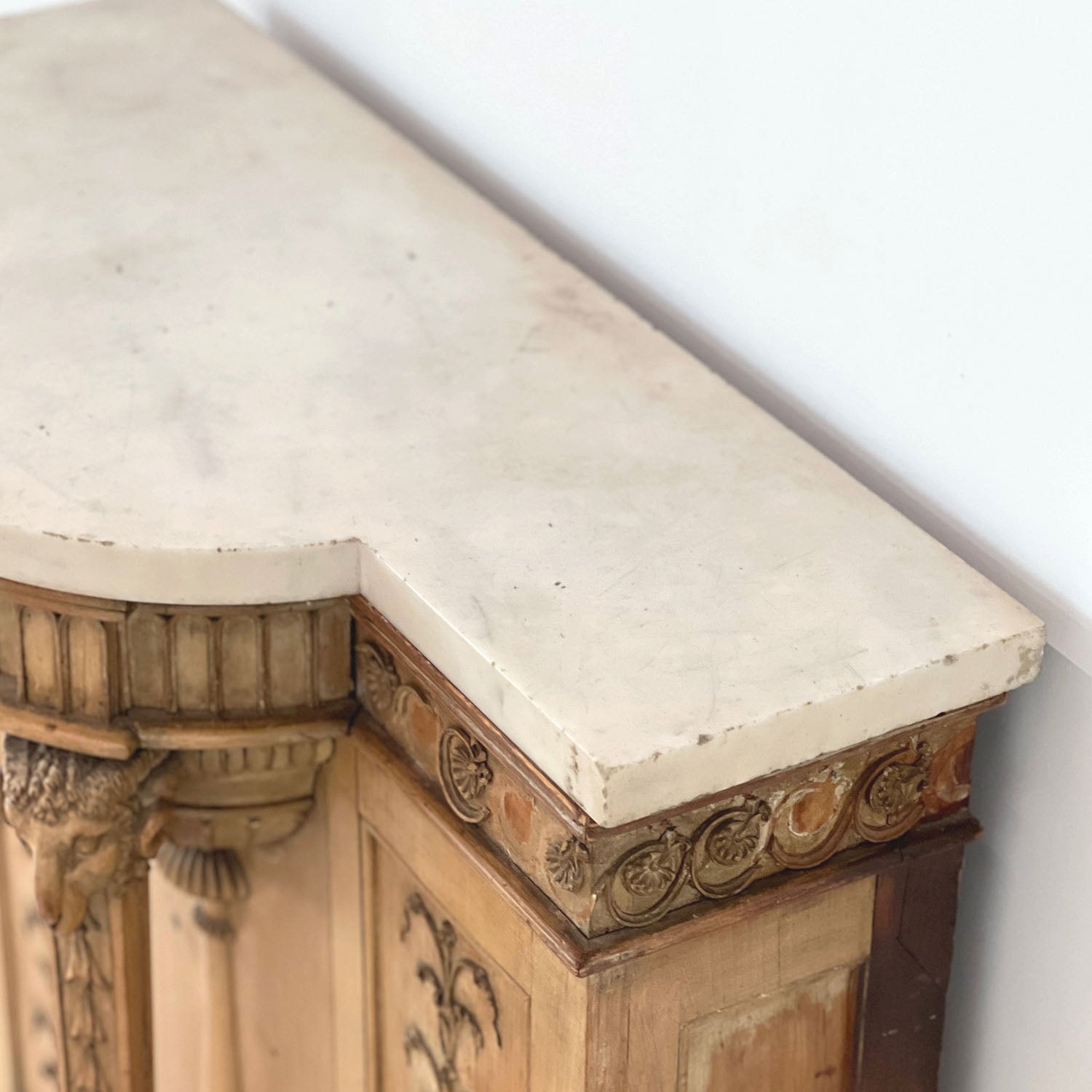 GEORGE iii MARBLE TOPPED SYCAMORE AND PINE CONSOLE - PAIR