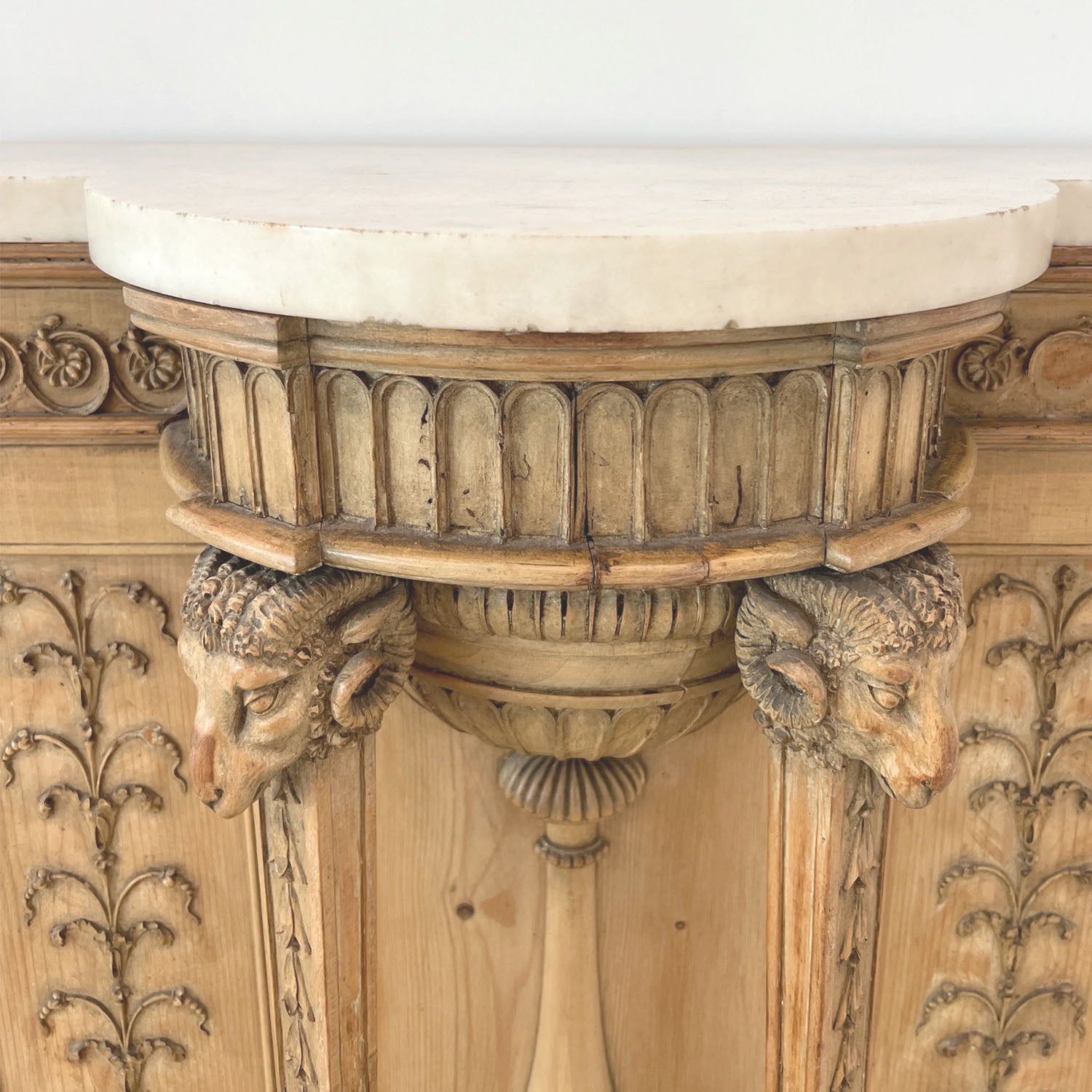 GEORGE iii MARBLE TOPPED SYCAMORE AND PINE CONSOLE - PAIR