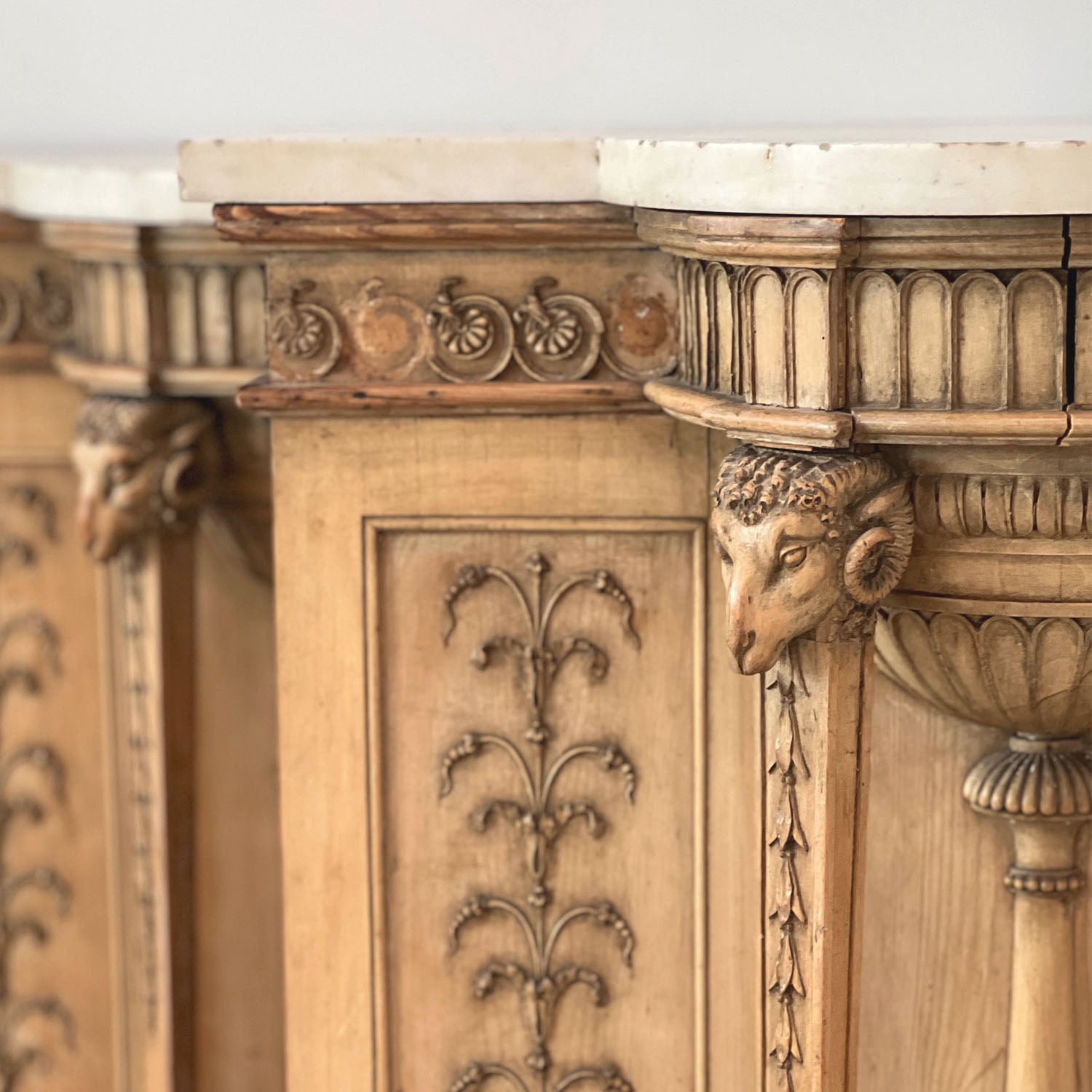 GEORGE iii MARBLE TOPPED SYCAMORE AND PINE CONSOLE - PAIR