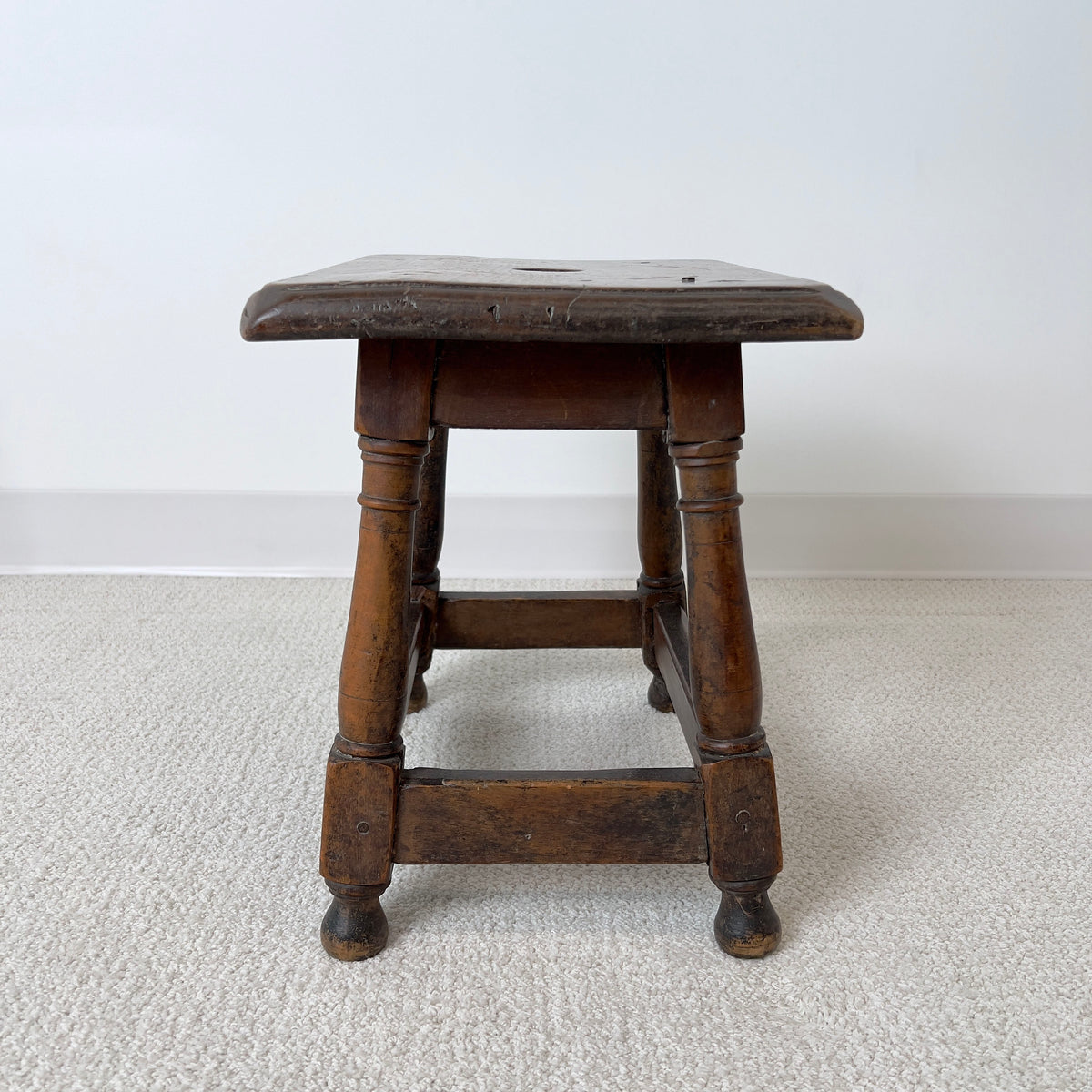 BAROQUE WOOD STOOL - 1