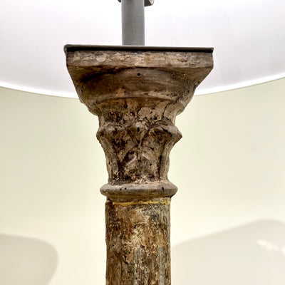 WODDEN PILLAR LAMP
