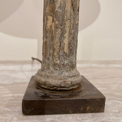 WODDEN PILLAR LAMP