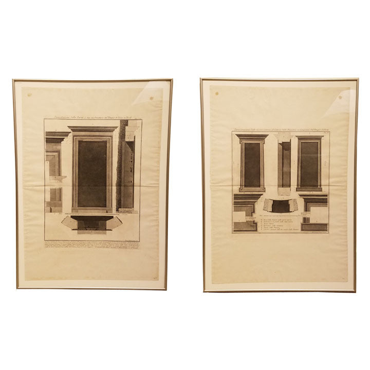 MID 19TH CENTURY ARCHITECTURAL PRINTS - PAIR