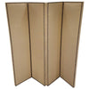 FOUR-PANEL FABRIC FOLDING SCREEN WITH NAILHEAD DETAIL - SHOWROOM SAMPLE