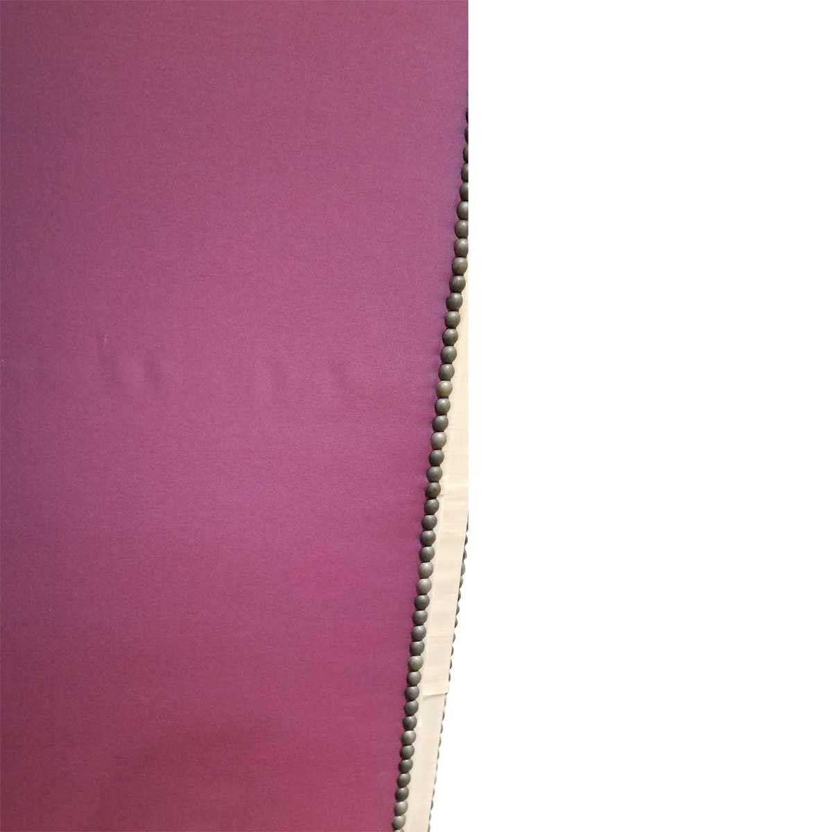 FOUR-PANEL FABRIC FOLDING SCREEN WITH NAILHEAD DETAIL - SHOWROOM SAMPLE