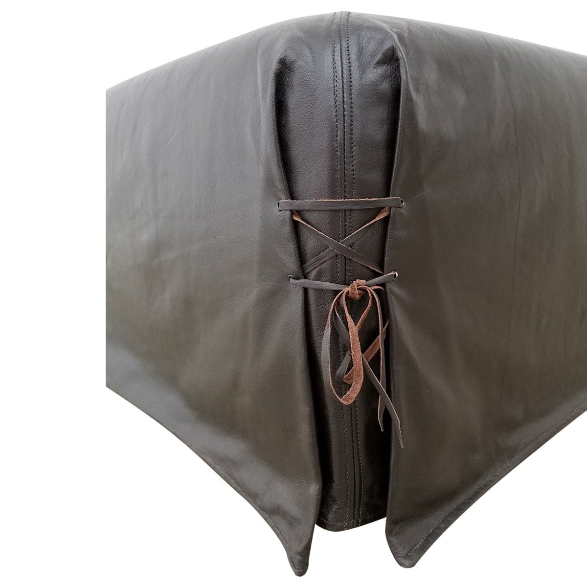 Shoelace Ottoman (leather) - Showroom Sample