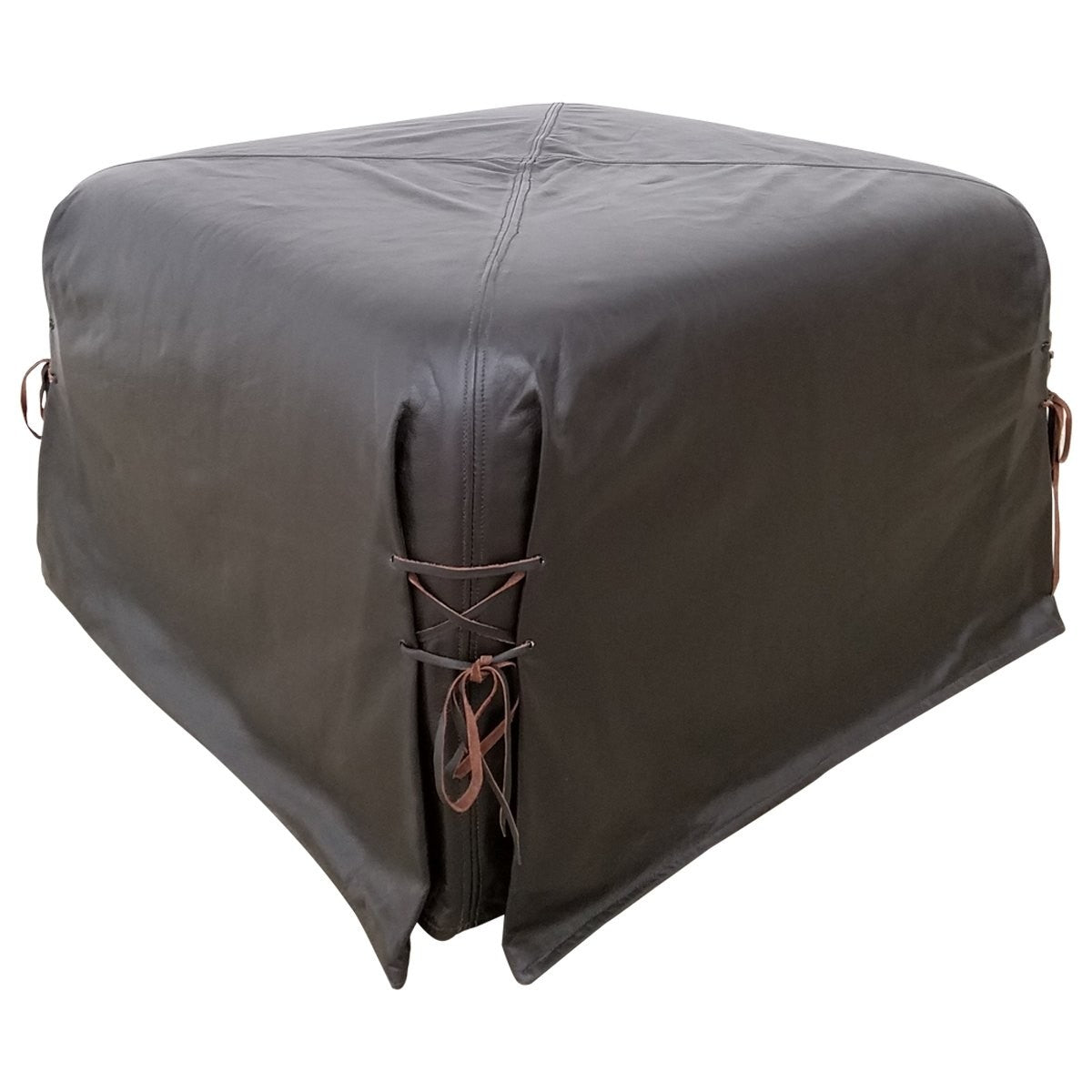 Shoelace Ottoman (leather) - Showroom Sample