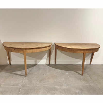 AMERICAN DEMILUNE PINE TABLES / DINING TABLE