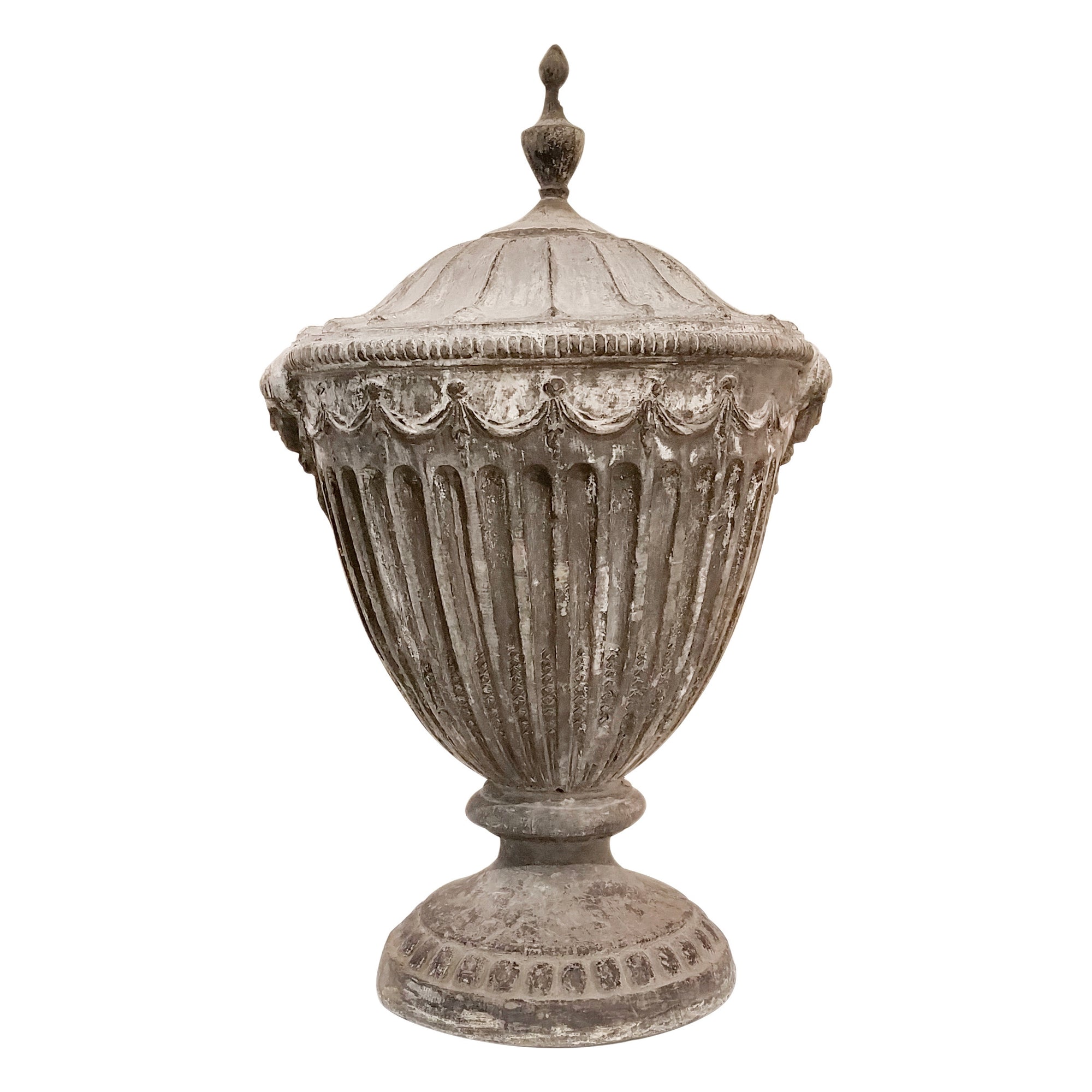 LEAD URNS IN ROBERT ADAM STYLE - 18TH CENTURY